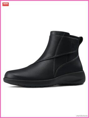 Women's Ankle Boots Pu Leather Slip On Booties Arch Support Comfort